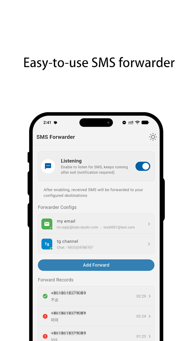 SMS Forwarder Pro screenshot 1